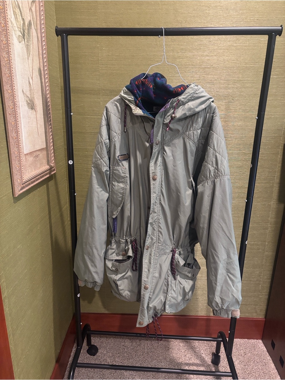 Men’s Hooded Parka Jacket - Olive Green